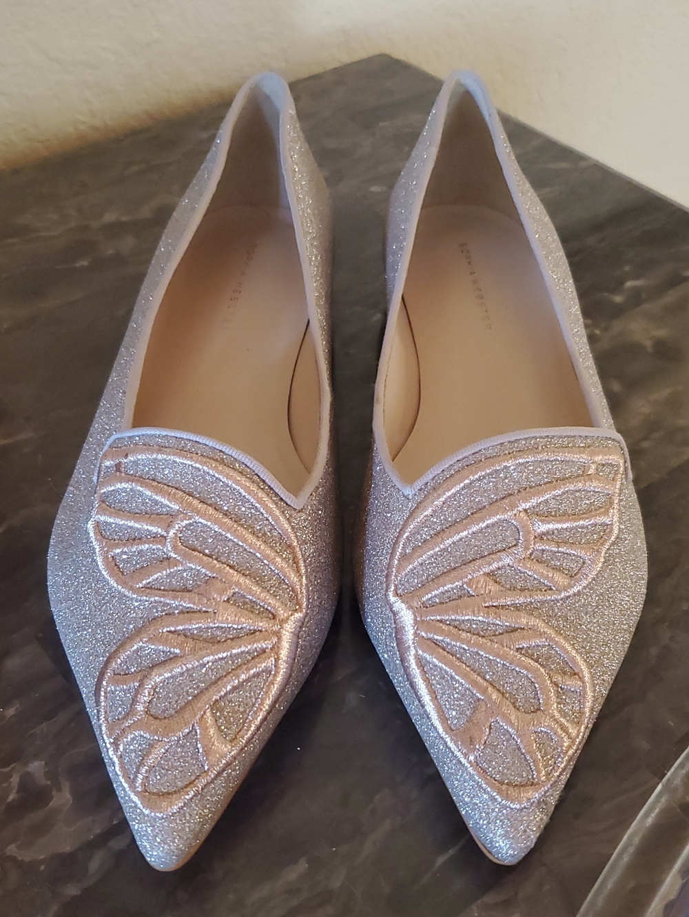 Like NEW Sophia Webster Butterfly Glitter Flats